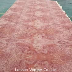 Tinggi 0.30MM African Red Wood Veneer Burl Sheet untuk dekorasi mewah