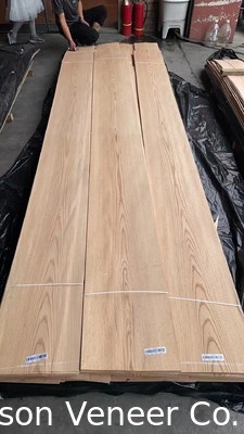 Red Oak Wood Veneer, Panel AAA Grade Ketebalan 0,5mm, barang dalam stok