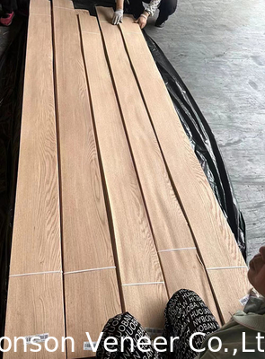 Half Crown Cut American Red Oak Veneer Panel Perabotan Pintu Kelas AA