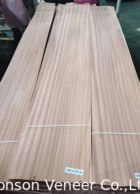 1MM Furniture Sapele Wood Veneer Sapelli Flat Cut Panel Kelas AA