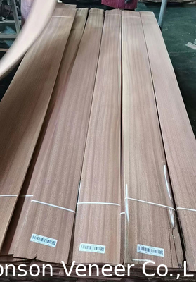 1MM sapele Kayu Veneer Sapelli Flat Cut Panel AA Kelas Furnitur Pintu