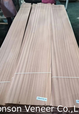1MM sapele Kayu Veneer Sapelli Flat Cut Panel AA Kelas Furnitur Pintu